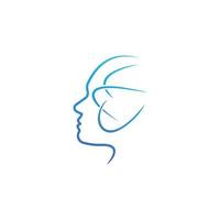 Think man brain logo vector