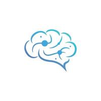 forma de vector de logotipo de cerebro brillante inteligente