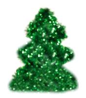 Green Christmas lights fir tree bokeh - A bright bokeh background created by Christmas lights photo