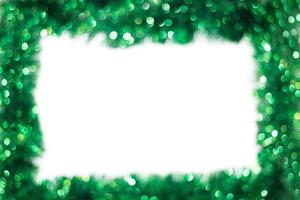 Abstract green blurred border background for Christmas photo