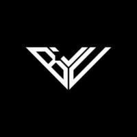 diseño creativo del logotipo de la letra bju con gráfico vectorial, logotipo simple y moderno de bju en forma de triángulo. vector