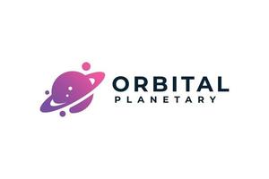 Space orbital planetary sphere logo vector design