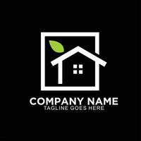 Green house logo design simple and clean concept vector