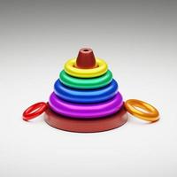 3d rendered colorful stack ring toys perfect for design project photo