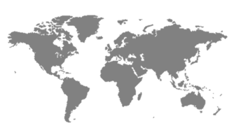 modèle de carte du monde avec les continents, l'amérique du nord et du sud, l'europe et l'asie, l'afrique et l'australie png