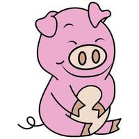 cartoon pig illustration vector