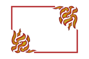 design de borda de ornamento com tema de fogo png