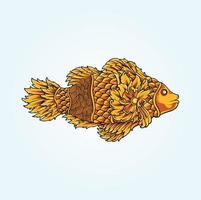 Luxury classic fish ornament Vector illustrations for your work Logo, mascot merchandise t-shirt, stickers and Label designs, poster, greeting cards advertising business company or brands.