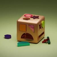 3d rendered shape box toy perfect for design project photo