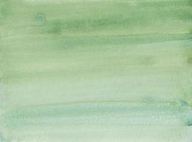 Watercolor turf green color gradient background. Watercolour green ombre painting. Brush strokes on paper. photo