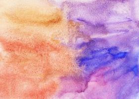 Watercolor light violet, reddish brown, blue background painting texture. Multicolored watercolour pastel backdrop, stains on paper. photo