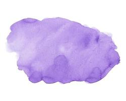 Watercolor purple background with space for text isolated. Lavender aquarelle spot on white backdrop. photo