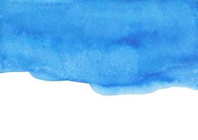 Watercolor deep blue background, isolated with space for text. Stains on paper. photo