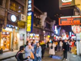 Foto borrosa abstracta de la calle antigua de taiping en la noche en la ciudad de changsha, hunan, china.calle antigua de taiping, uno de los hitos en la ciudad de changsha