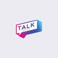 Colorful Gradient Bubble Talk Logo Design Template vector