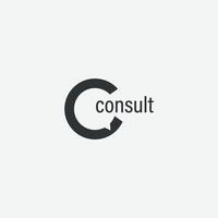 plantilla de diseño de logotipo de búsqueda de burbujas de consultor simple vector