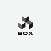 Abstract Triple Cube Box Logo Design Template vector