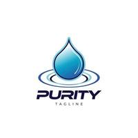 Purity Water Drop Logo Design Template vector