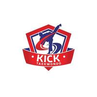 Kick Swoosh Taekwondo Logo Design Template vector