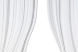 Abstract blur white curtains isolated on white background photo