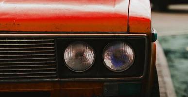 headlights of old retro car photo