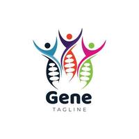 icono de símbolo de signo de logotipo de adn de generación genética humana vector