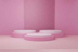 3D Rendering Abstract background with realistic basic geometry cylinder pedestal podium. Minimal scene for product display presentation and exhibition mockup photo