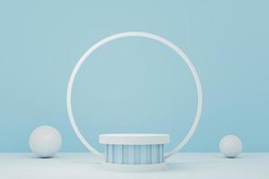 3D Rendering Abstract background with realistic basic geometry cylinder pedestal podium. Minimal scene for product display presentation and exhibition mockup photo