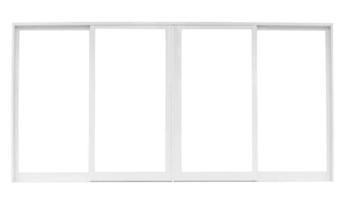 Real modern house window frame isolated on white background photo