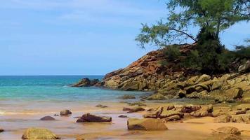 naiton spiaggia baia panorama con turchese chiaro acqua Phuket Tailandia. video