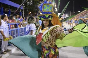 Rio de Janeiro, RJ Brazil - february 09, 2018 -  Samba School parade in Sambodromo. Academicos do Sossego during festival at Marques de Sapucai Street photo