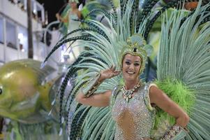 Rio de Janeiro, RJ Brazil - february 09, 2018 -  Samba School parade in Sambodromo. Imperio da Tijuca during festival at Marques de Sapucai Street. Muse Samantha Flores photo