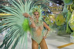 Rio de Janeiro, RJ Brazil - February 09, 2018 -  Samba School parade in Sambodromo. Imperio da Tijuca during festival at Marques de Sapucai Street photo