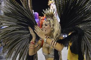 Rio de Janeiro, RJ Brazil - february 09, 2018 -  Samba School parade in Sambodromo. Academicos do Sossego during festival at Marques de Sapucai Street photo