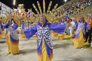 Rio de Janeiro, RJ Brazil - february 09, 2018 -  Samba School parade in Sambodromo. Academicos do Sossego during festival at Marques de Sapucai Street photo