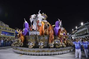 Rio de Janeiro, RJ Brazil - february 09, 2018 -  Samba School parade in Sambodromo. Academicos do Sossego during festival at Marques de Sapucai Street photo