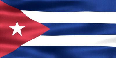 bandera de cuba - bandera de tela que agita realista foto