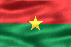 Burkina Faso flag - realistic waving fabric flag photo