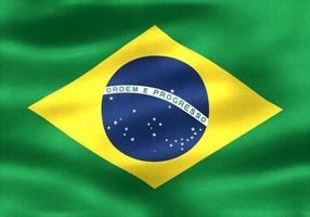 Brazil flag - realistic waving fabric flag photo