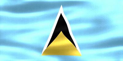 3D-Illustration of a Saint Lucia flag - realistic waving fabric flag photo