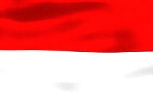 Ilustración 3d de una bandera de indonesia - bandera de tela ondeante realista foto