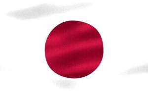 Ilustración 3D de una bandera de Japón - bandera de tela ondeante realista foto