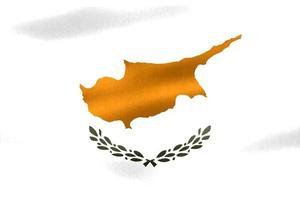 Cyprus flag - realistic waving fabric flag photo