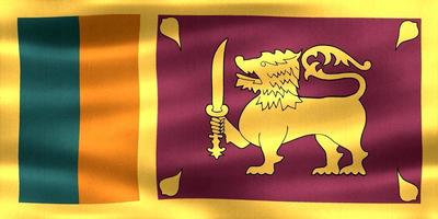 3D-Illustration of a Sri Lanka flag - realistic waving fabric flag photo