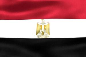 bandera de egipto - bandera de tela que agita realista foto