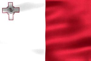 3D-Illustration of a Malta flag - realistic waving fabric flag photo