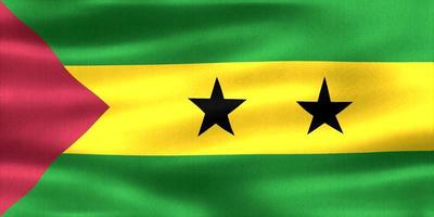 3D-Illustration of a Sao Tome and Principe flag - realistic waving fabric flag photo