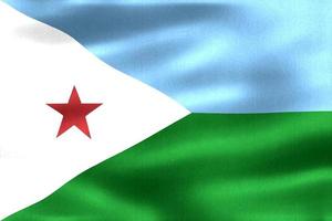 bandera de djibouti - bandera de tela ondeante realista foto