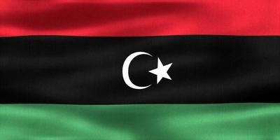 3D-Illustration of a Libya flag - realistic waving fabric flag photo