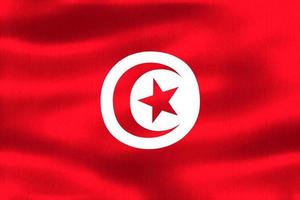 3D-Illustration of a Tunisia flag - realistic waving fabric flag photo